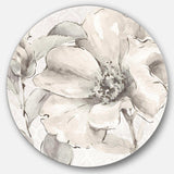 Indigold Grey Peonies IV - Floral Metal Circle Wall Art