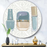 Glam cosmetics Blue accessories - Fashion Round Metal Wall Art