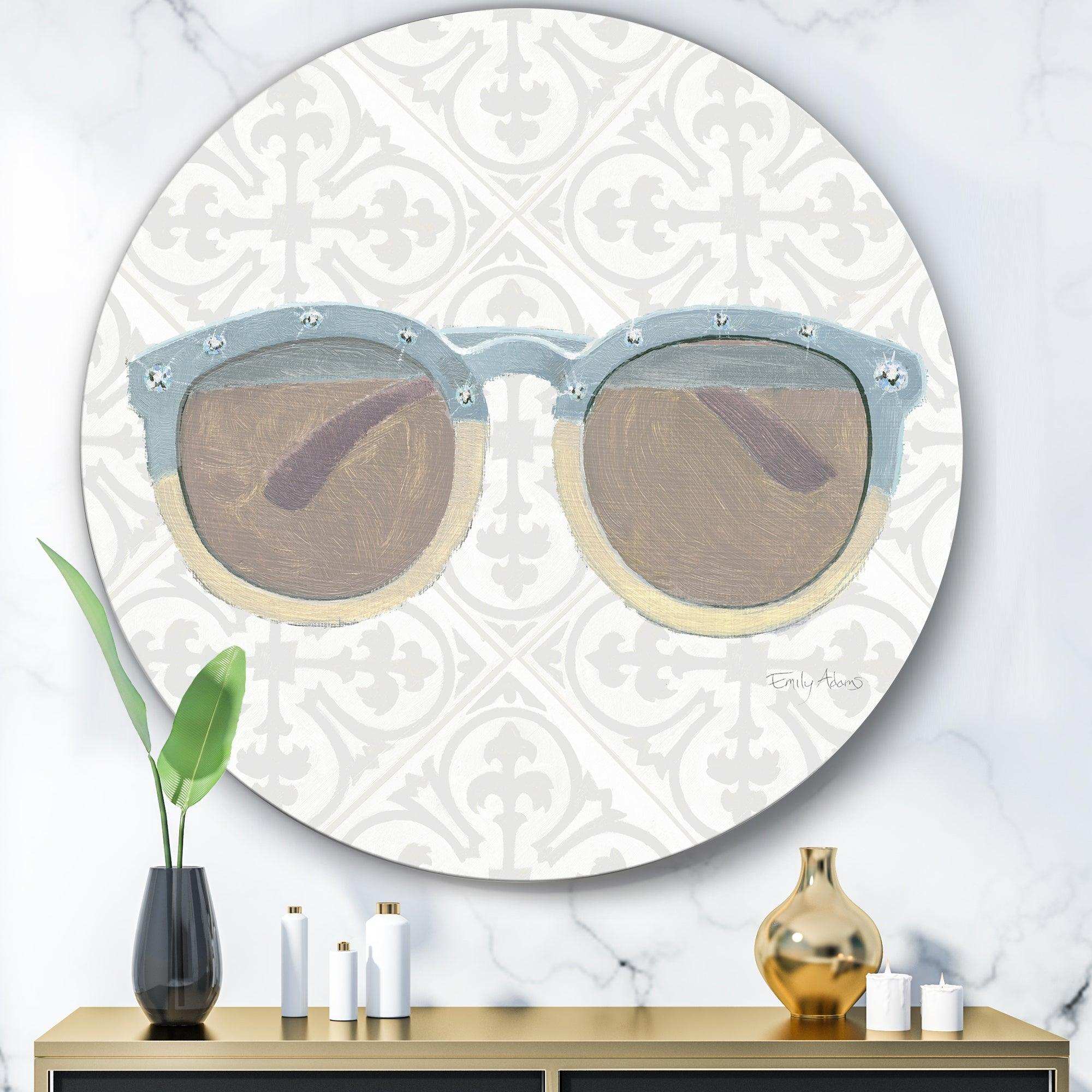 Glam cosmetics Blue Sun Glasses - Fashion Metal Circle Wall Art