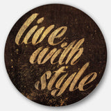 Gold Glam Live with Style Quotes - Fashion Circle Metal Wall Decor