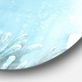 Coastal Sea Life I Turtle sketches - Animal Metal Circle Wall Art