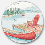 Lake Moments IV - Landscape Round Metal Wall Art