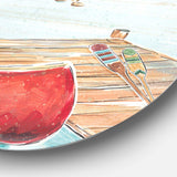 Lake House Canoes II - Landscape Metal Circle Wall Art