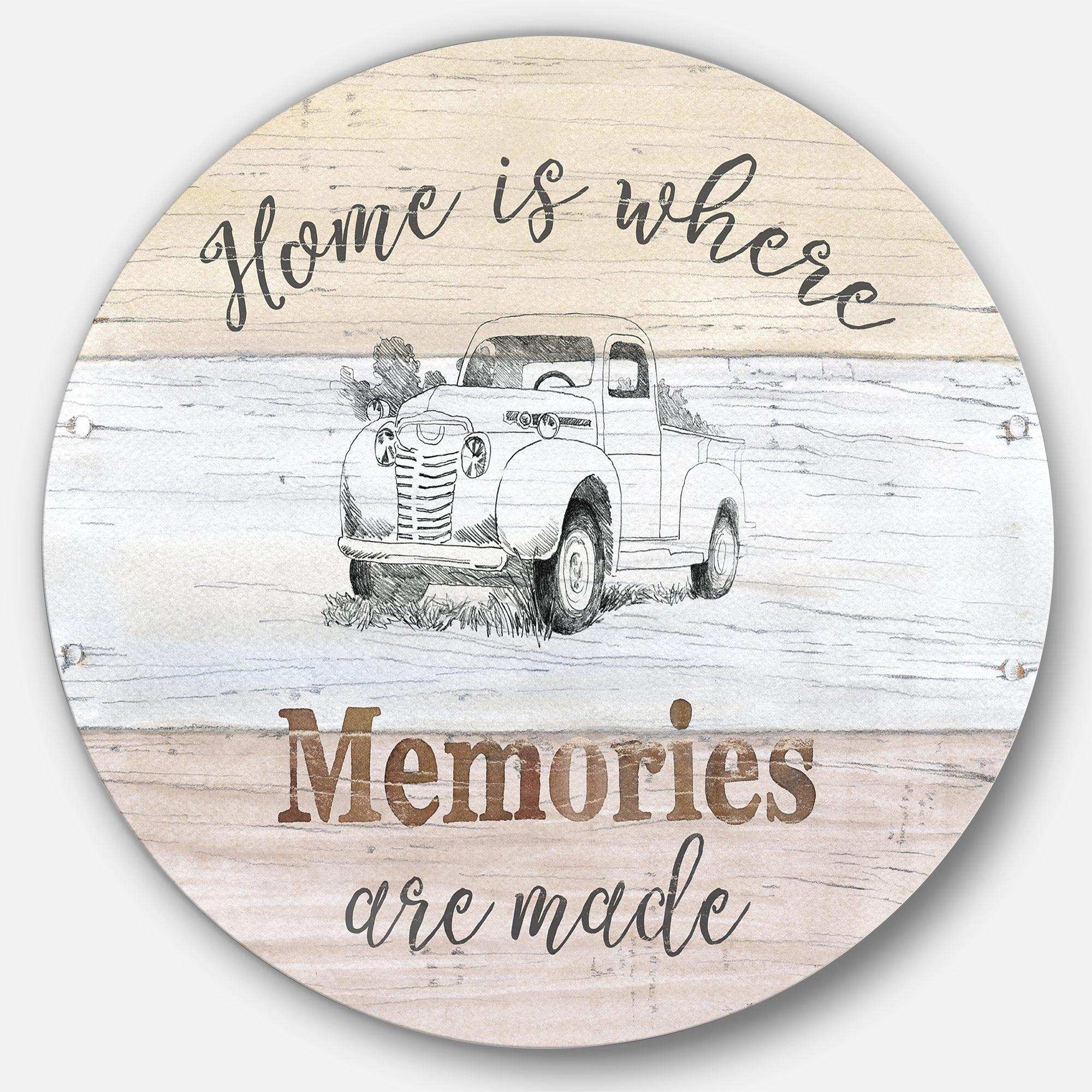 Farmhouse Moment Truck - Quotes and Sayings Circle Metal Wall Decor