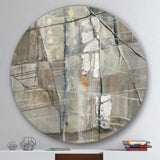 Grey Silver Geometric Composition - Abstract Metal Circle Wall Art