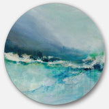 Indigo Abstract Watercolor Blue - Abstract Round Metal Wall Art