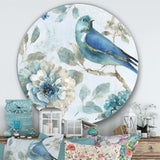 Indigold Watercolor Lovely bird II - Animal Oversized Circle Metal Wall Art