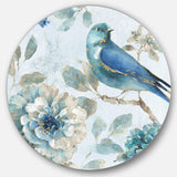 Indigold Watercolor Lovely bird II - Animal Oversized Circle Metal Wall Art