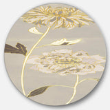 Gold Metallic Floral Garden II - Floral Circle Metal Wall Decor