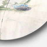 Blossoms on Birch Cottage Bouquet II - Floral Circle Metal Wall Decor