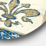 Fleur de Lis Gold Pattern - Cottage Circle Metal Wall Decor