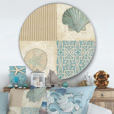 Beach Treasures Collage I - Beach Circle Metal Wall Decor
