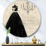 French chandeliers Couture IV - Fashion Round Metal Wall Art