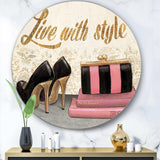 Gold Fabulous Life Style II - Fashion Round Metal Wall Art