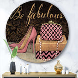 Gold Fabulous Life Style III - Fashion Circle Metal Wall Decor