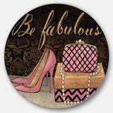 Gold Fabulous Life Style III - Fashion Circle Metal Wall Decor