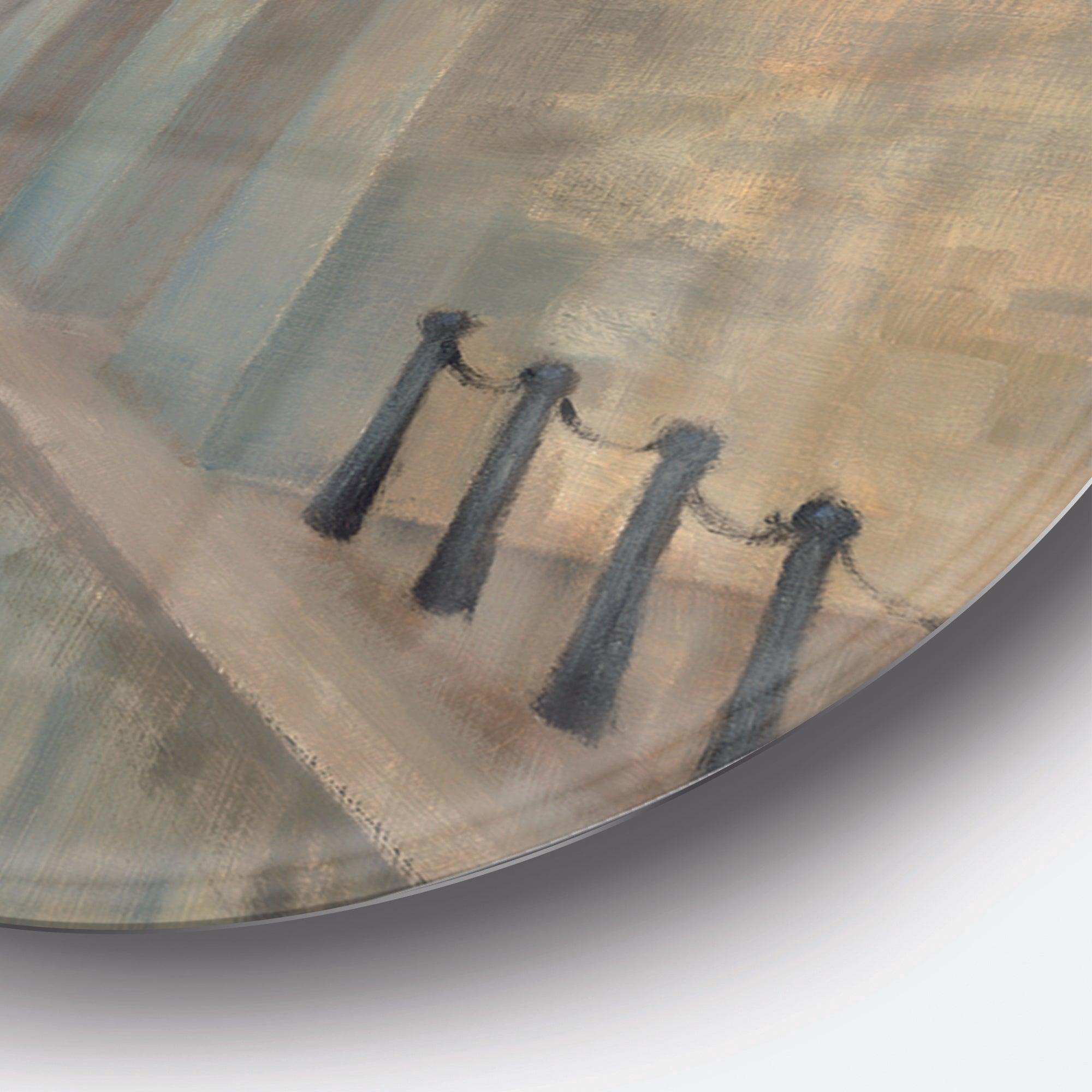 Paris Romance Couples II - Cityscapes Round Metal Wall Art