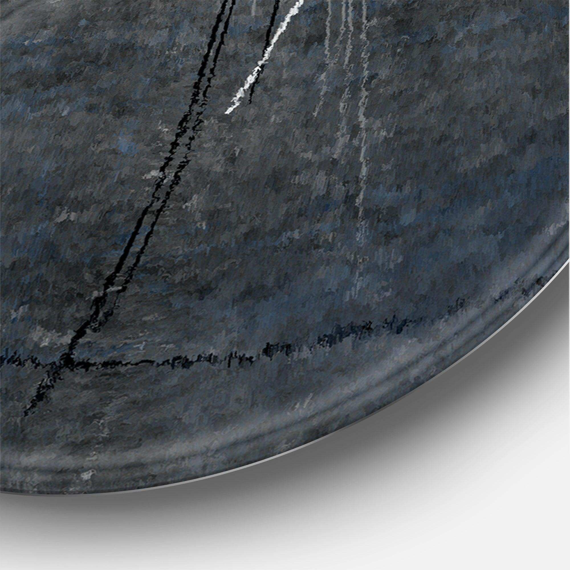 Teal Meets Grey Abstract Art - Abstract Circle Metal Wall Decor