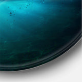 Romantic Moon Over Deep Blue Sea II - Landscape Oversized Circle Metal Wall Art