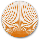 Orange Sun Print III - Geometric Metal Circle Wall Art