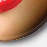 Sexy Lips Beautiful Make-Up Close-Up Kiss - People Metal Circle Wall Art