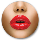 Sexy Lips Beautiful Make-Up Close-Up Kiss - People Metal Circle Wall Art