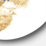 Dark Blue & Gold Abstract Circle Ocean Texture - Abstract Circle Metal Wall Decor