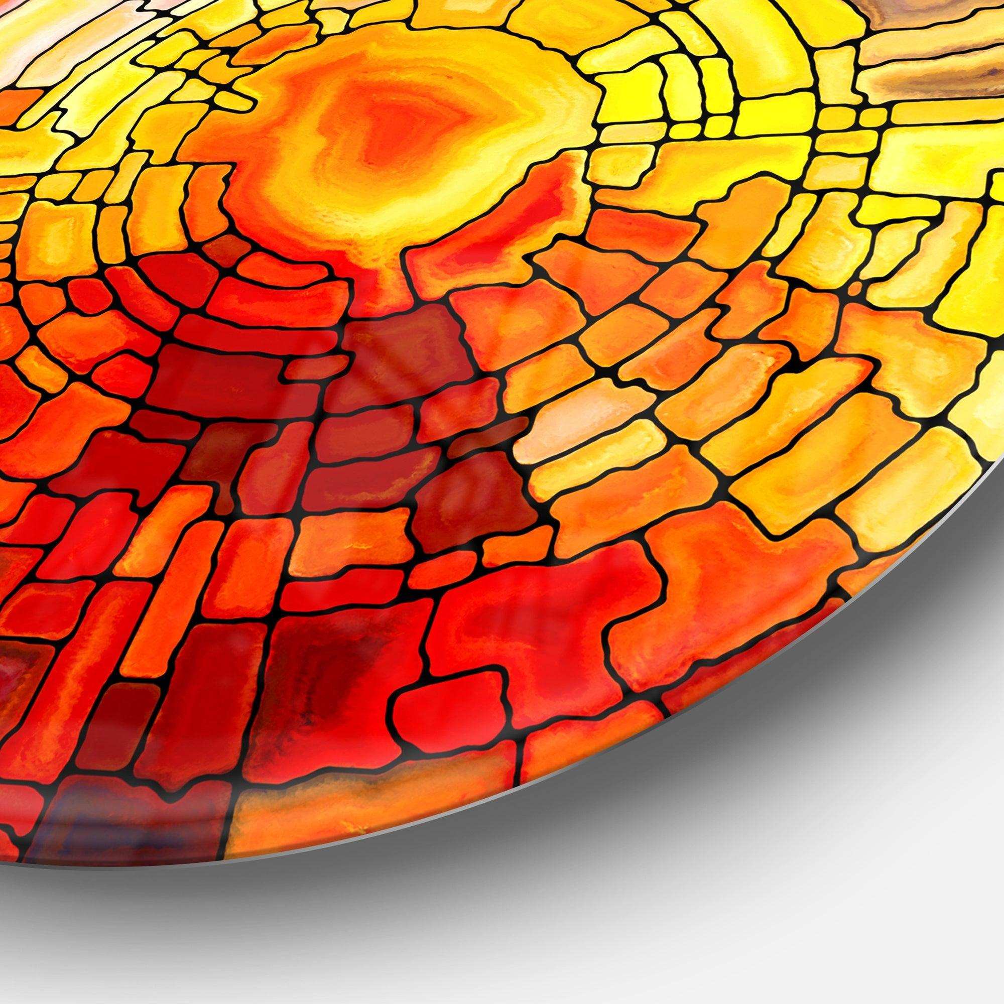 Return of Stained Glass - Abstract Metal Circle Wall Art