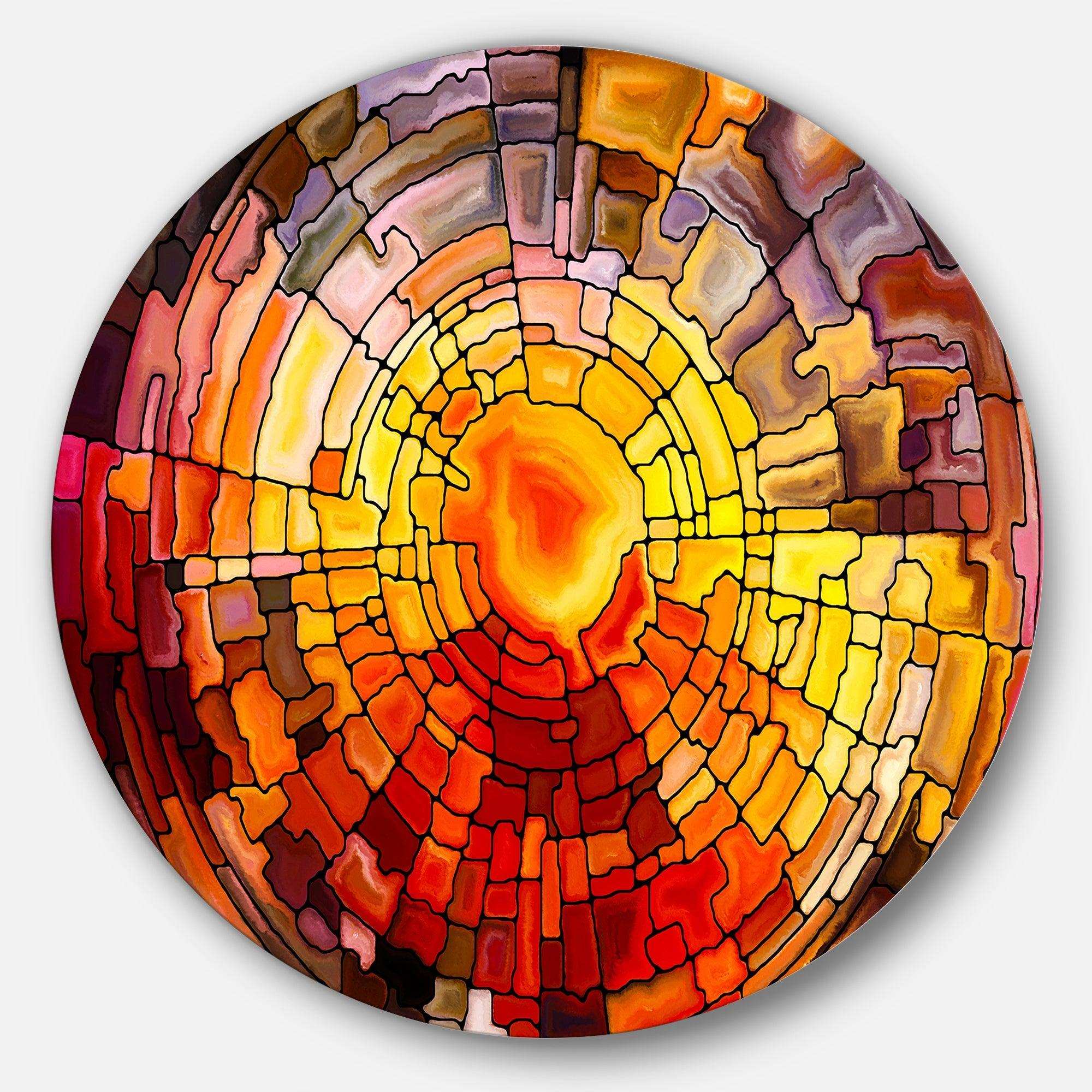 Return of Stained Glass - Abstract Metal Circle Wall Art