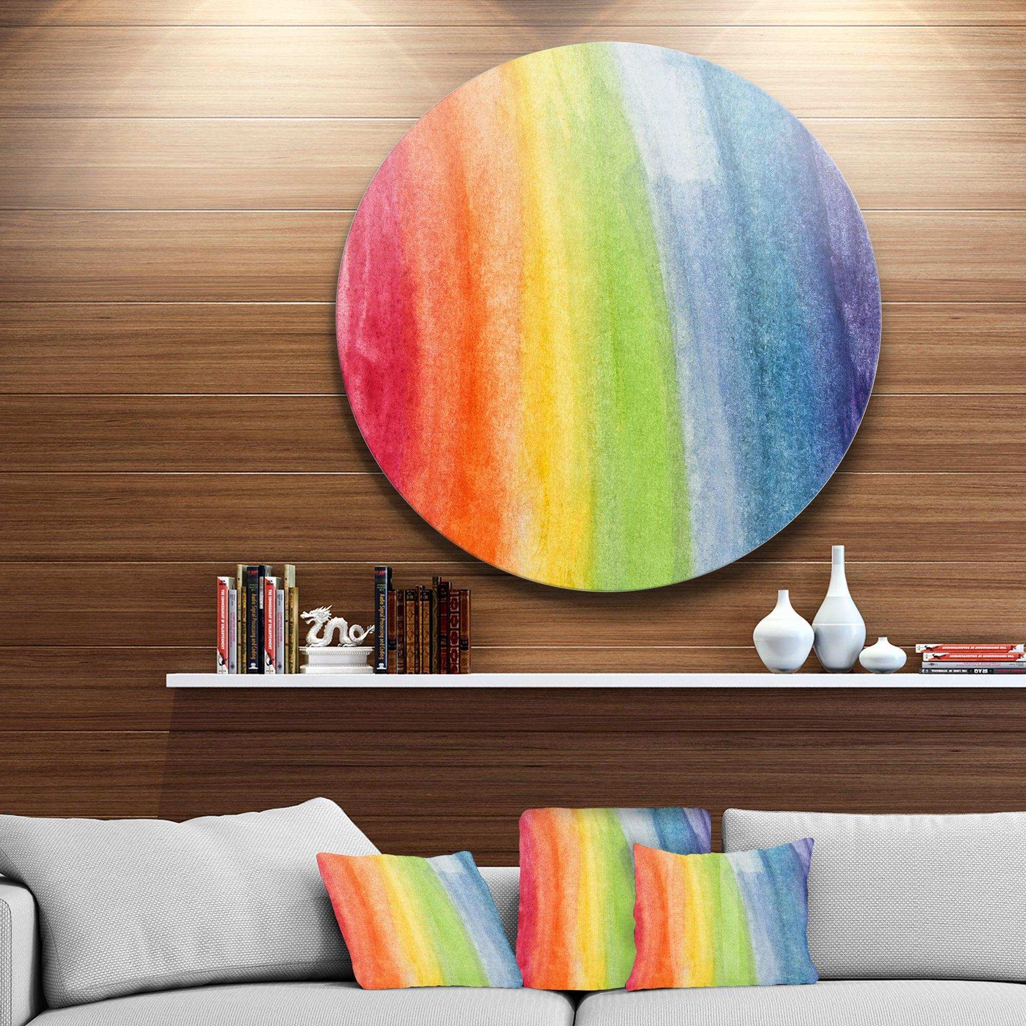 Flowing Rainbow Colors - Abstract Circle Metal Wall Decor