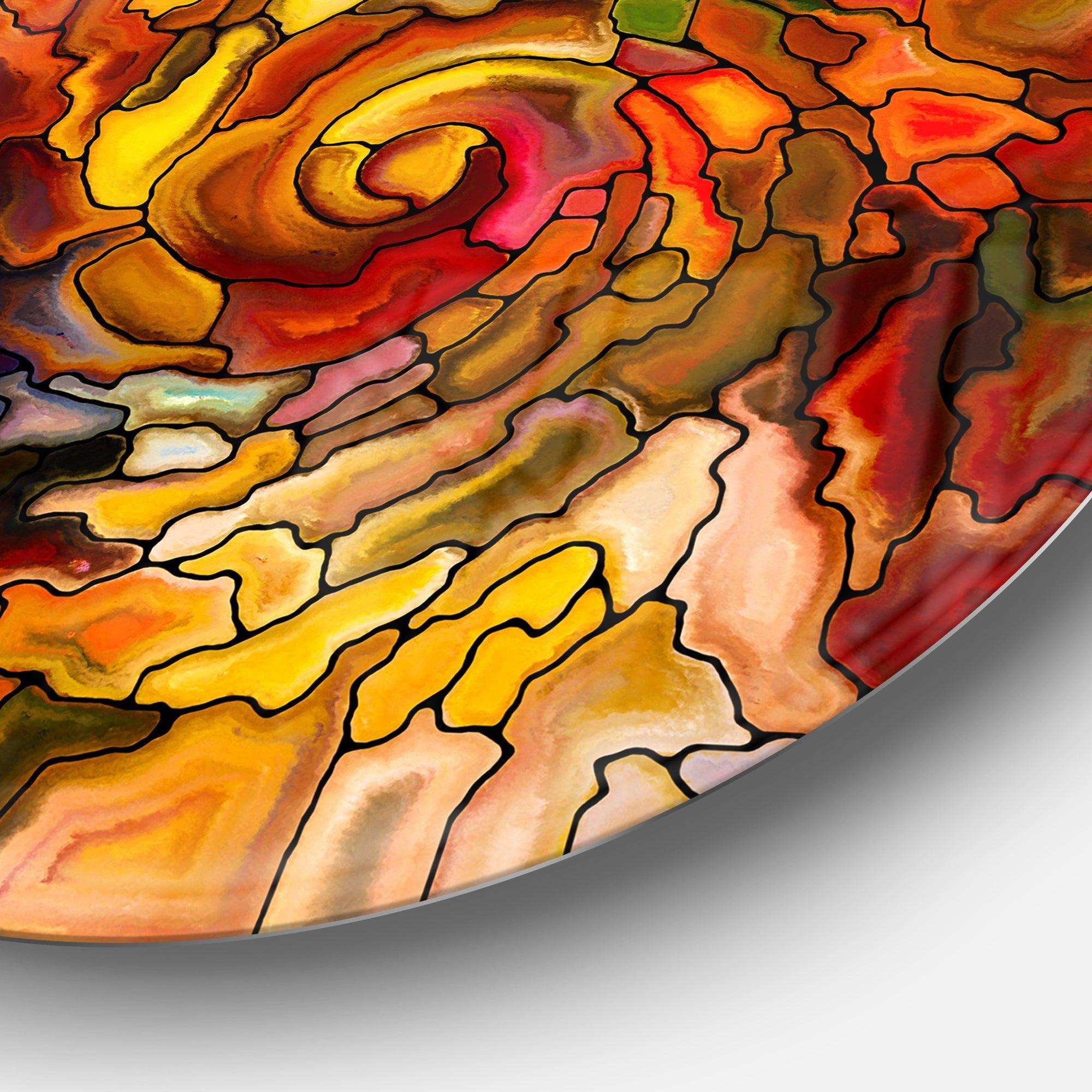 Illusions of Stained Glass - Abstract Circle Metal Wall Decor