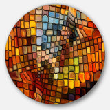 Dreaming of Stained Glass - Abstract Large Metal Circle Wall Art