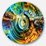 Paths of Stained Glass - Abstract Metal Circle Wall Art