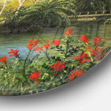 Garden of Eden - Landscape Round Metal Wall Art