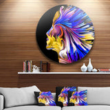 Imagination in Blue - Abstract Round Metal Wall Art
