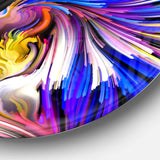 Imagination in Blue - Abstract Round Metal Wall Art