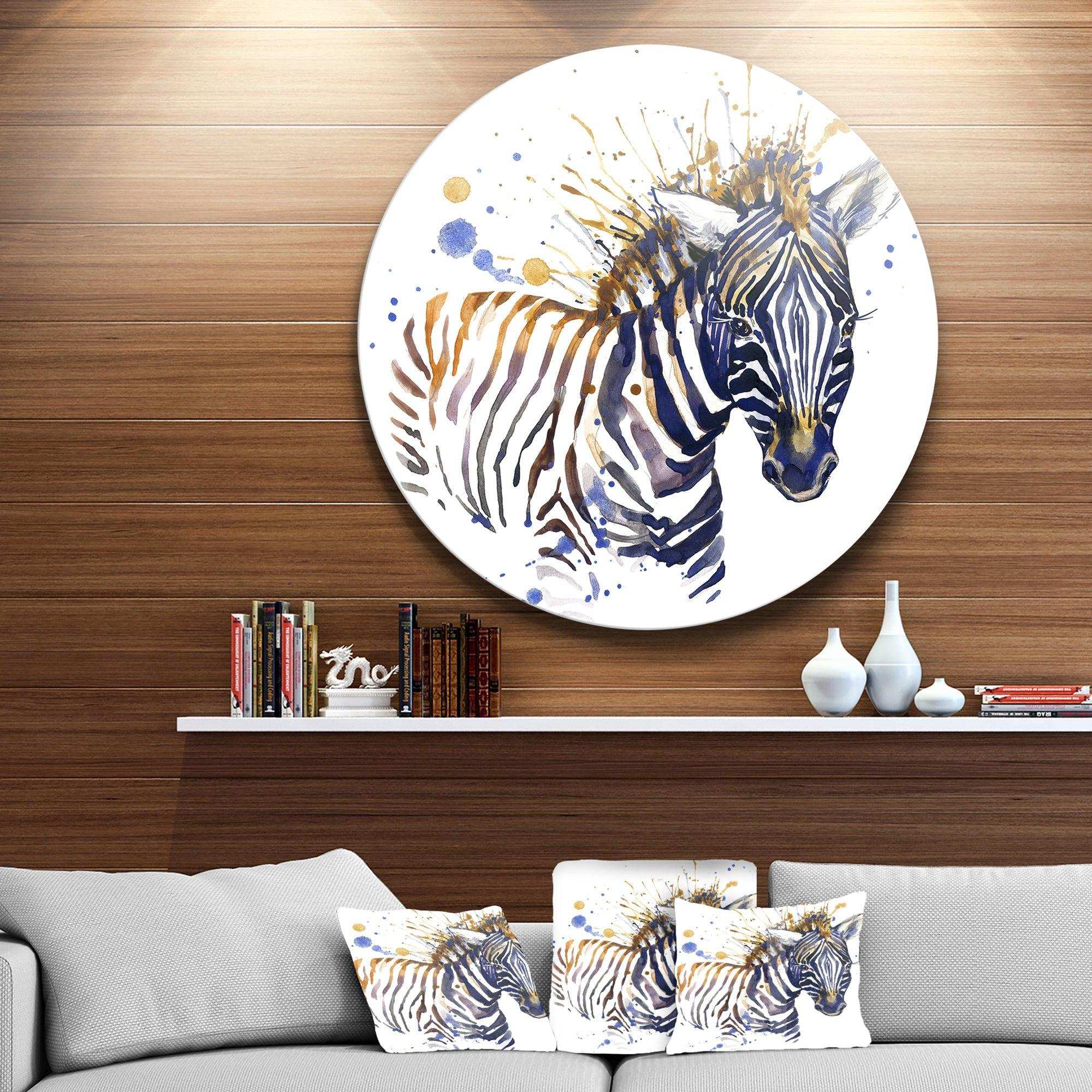 Little Zebra Art - Animal Circle Metal Wall Decor