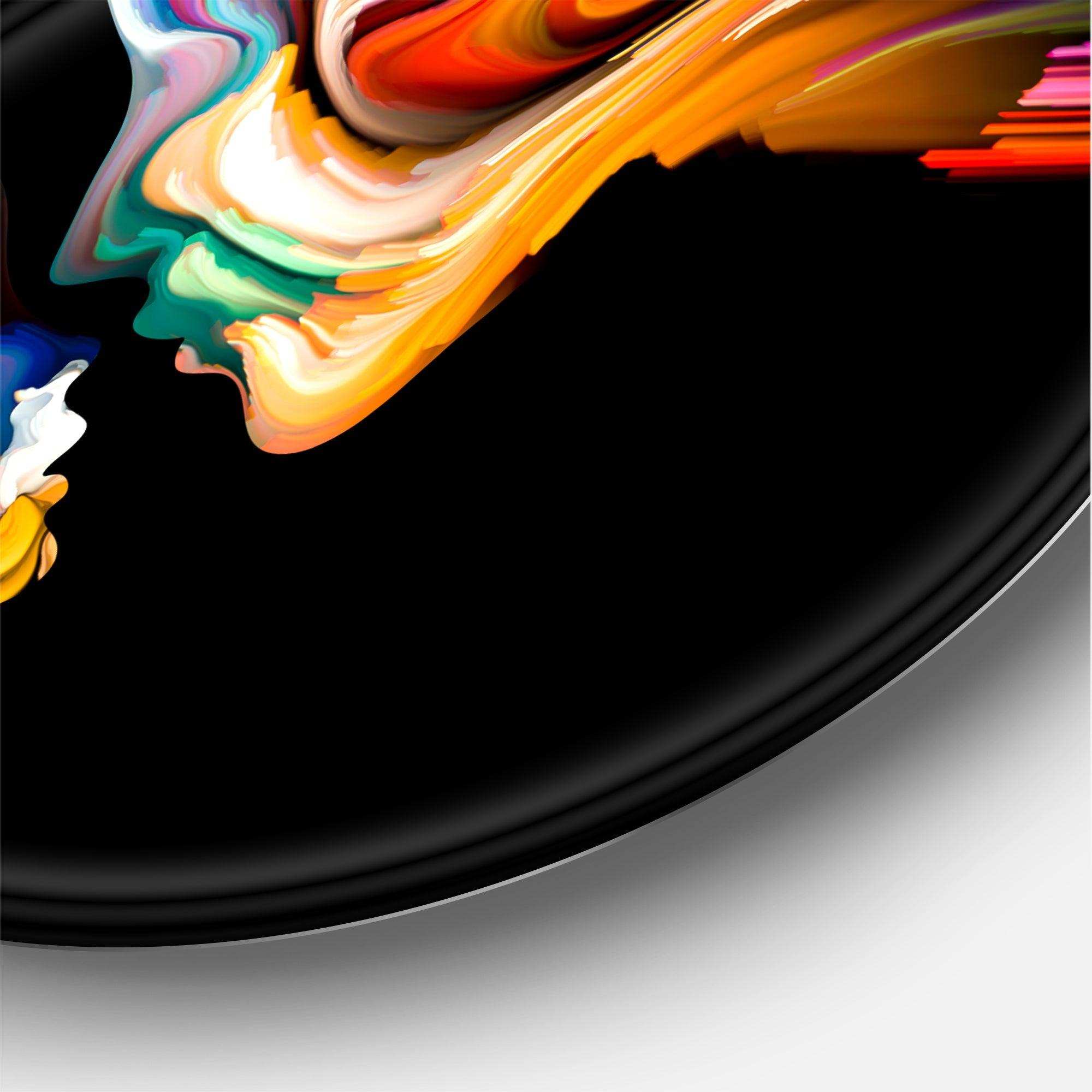 Kissing Minds Graphic Art - Abstract Large Metal Circle Wall Art