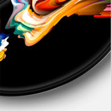 Kissing Minds Graphic Art - Abstract Large Metal Circle Wall Art