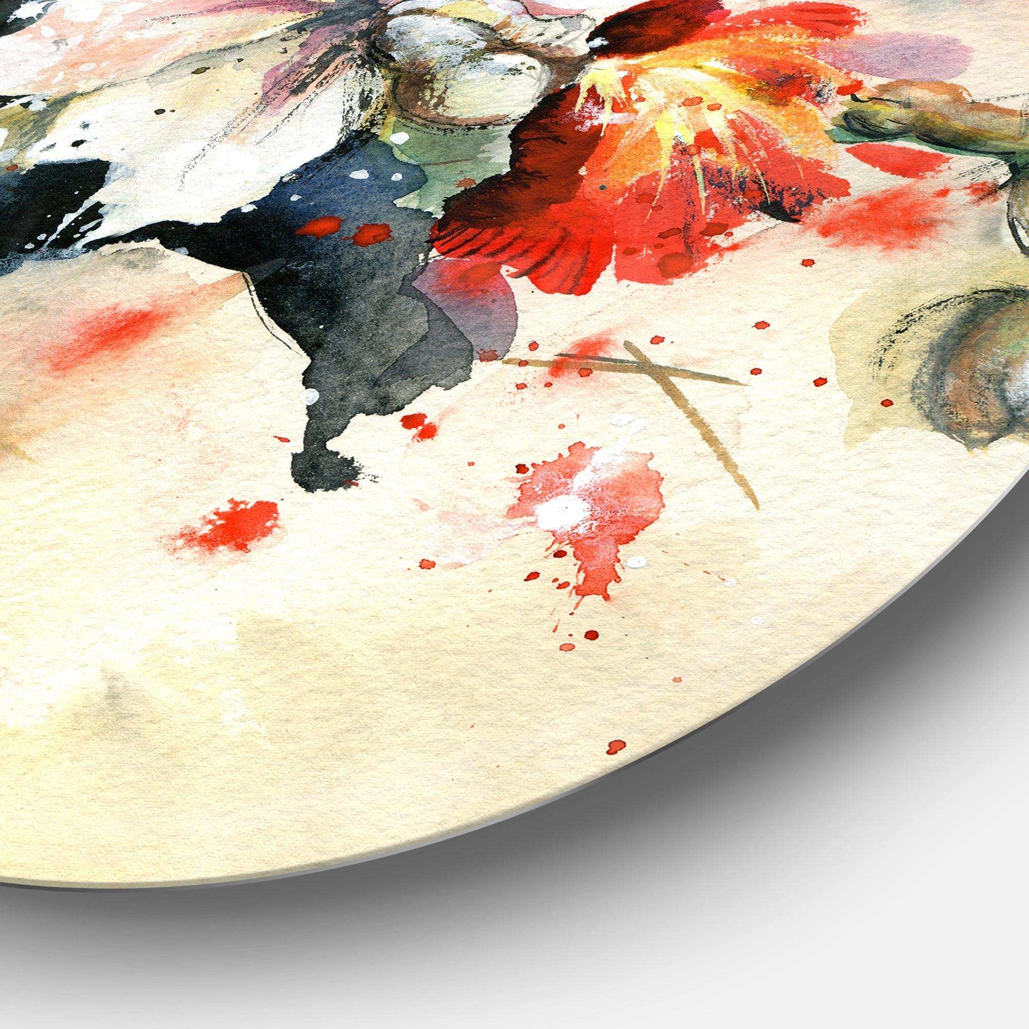 Orchid in Bloom - Floral Circle Metal Wall Decor