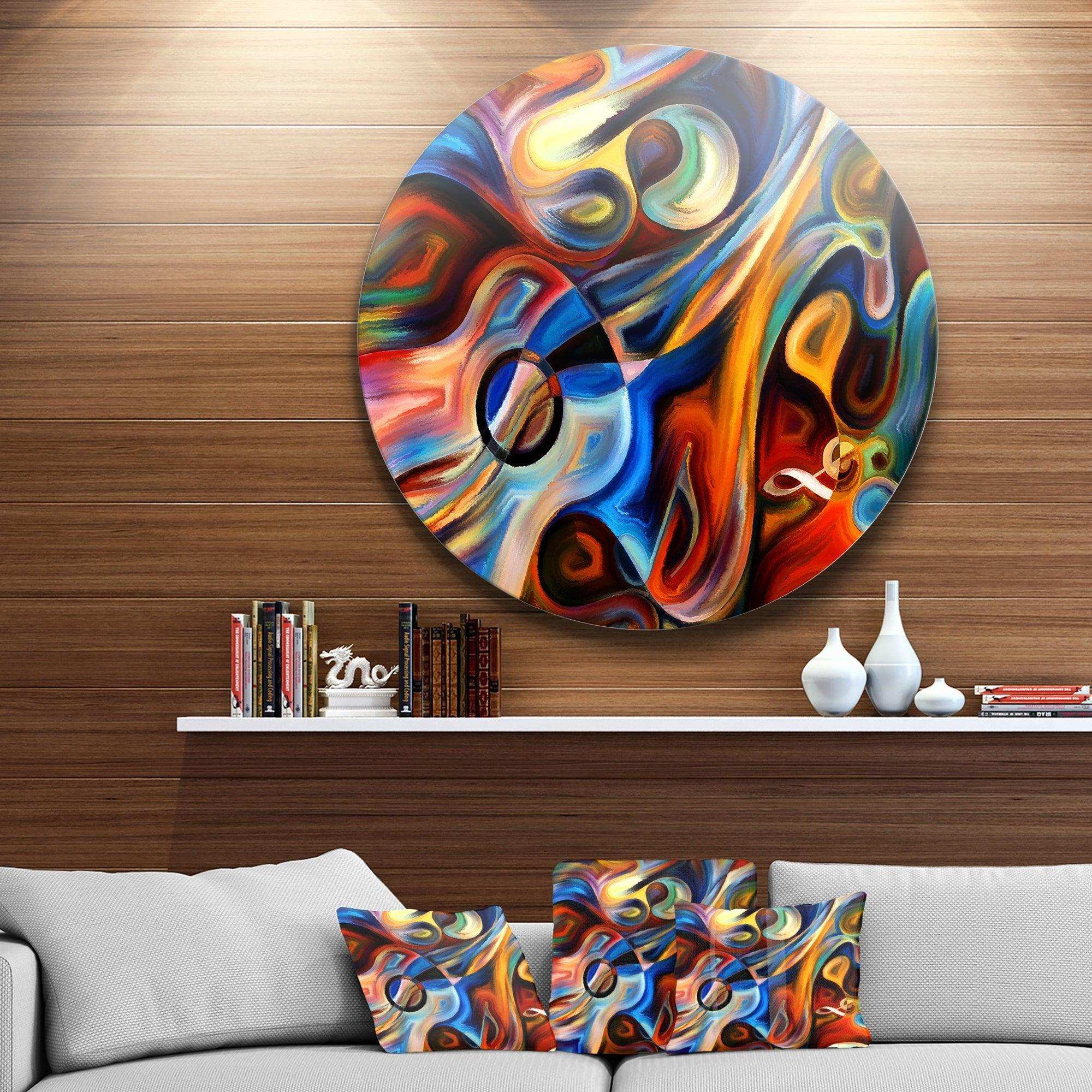 Abstract Music and Rhythm Abstract Metal Circle Wall Art