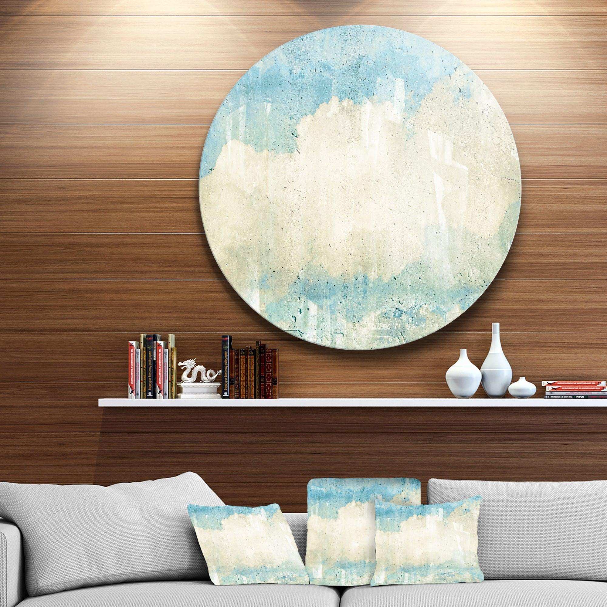 Sky on Wall Texture - Abstract Round Metal Wall Art