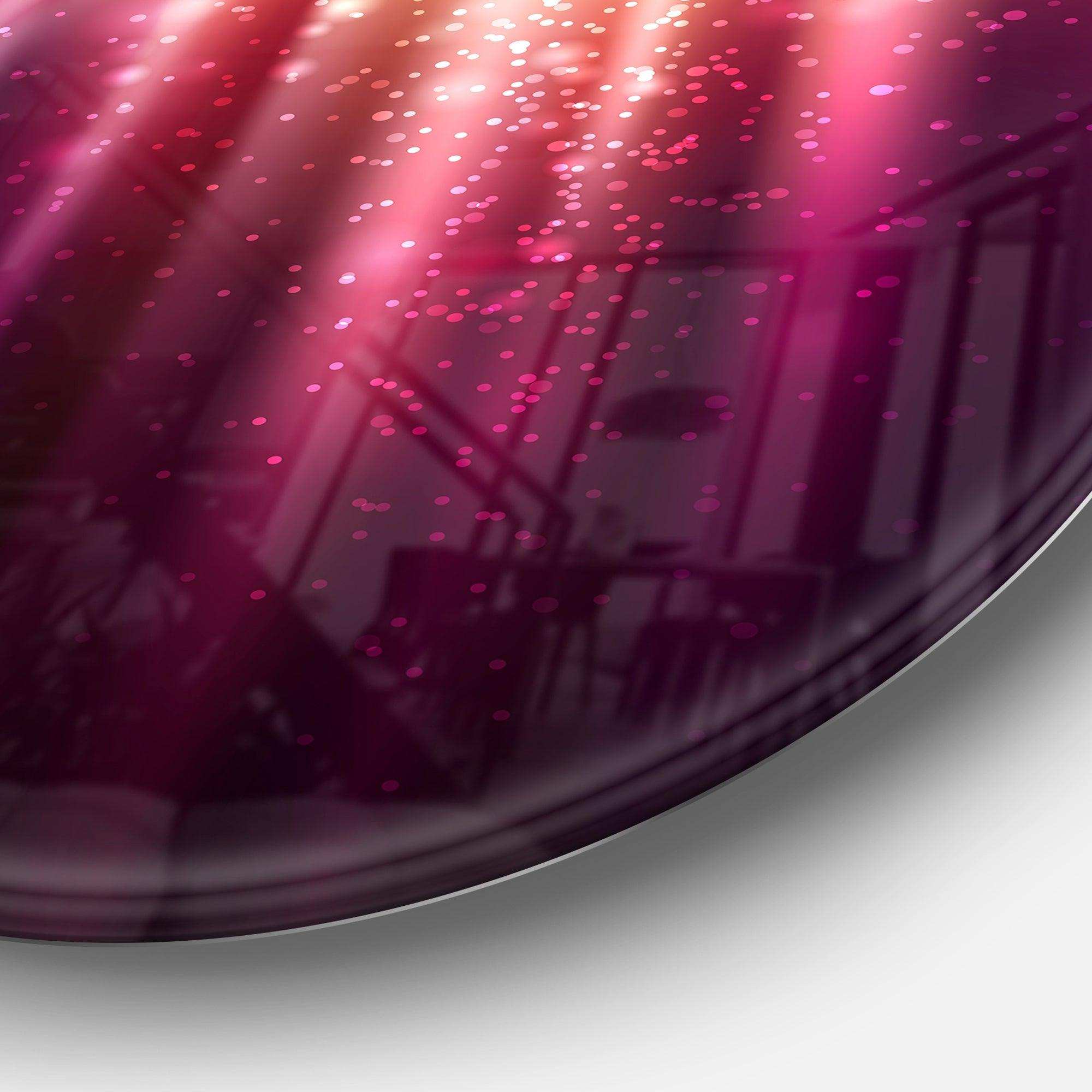 Purple with Magic Light - Abstract Round Metal Wall Art