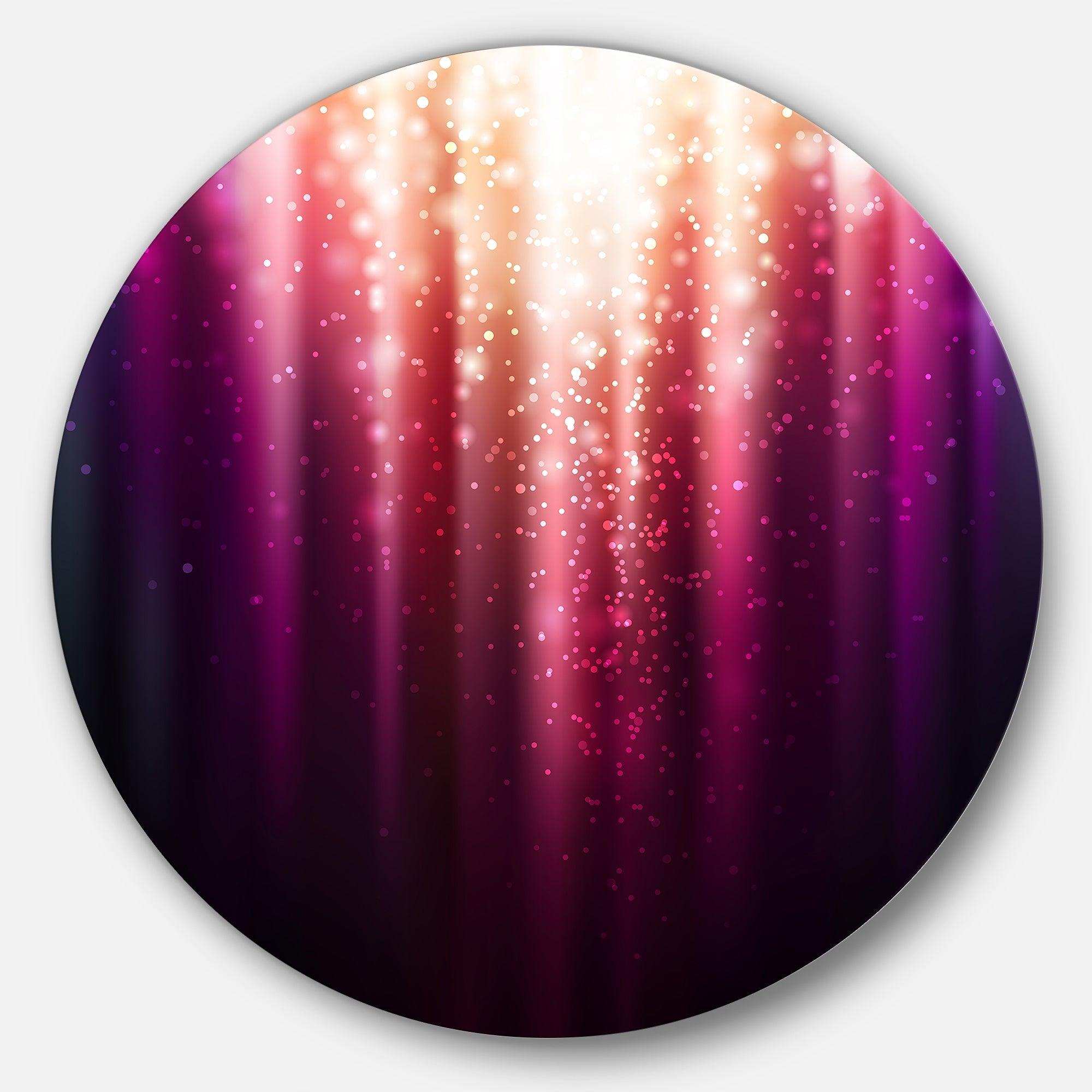 Purple with Magic Light - Abstract Round Metal Wall Art