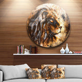 Lion Collage - Animal Metal Circle Wall Art