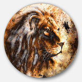 Lion Collage - Animal Metal Circle Wall Art