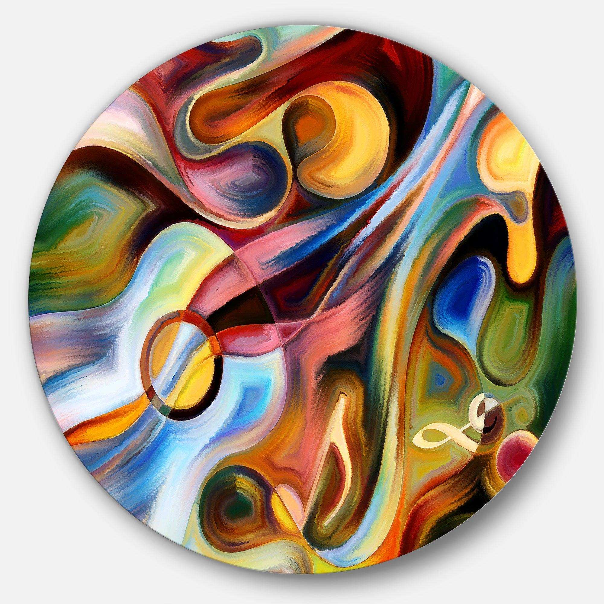 Music beyond the Frames - Abstract Large Metal Circle Wall Art