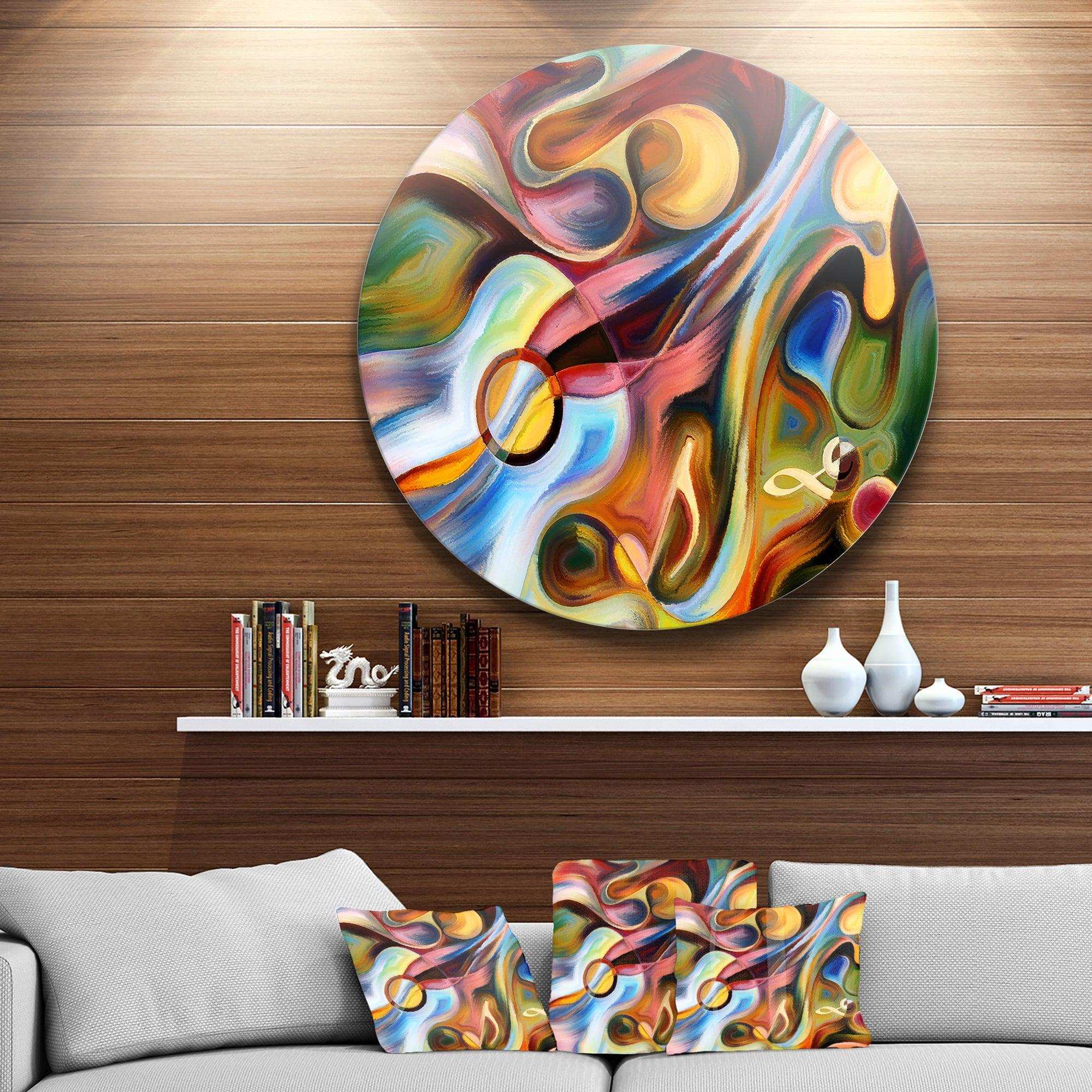 Music beyond the Frames - Abstract Large Metal Circle Wall Art