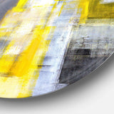 Grey and Yellow Blur Abstract - Abstract Oversized Circle Metal Wall Art