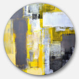 Grey and Yellow Blur Abstract - Abstract Oversized Circle Metal Wall Art
